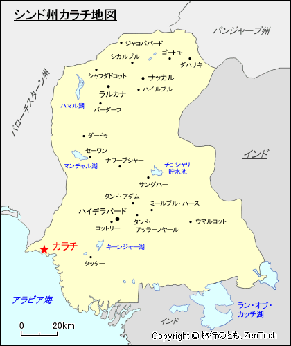 シンド州カラチ地図