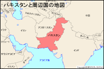 パキスタンと周辺国の地図