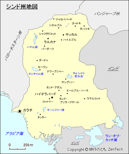 シンド州地図