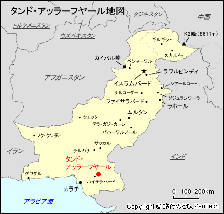 タンド・アッラーフヤール地図