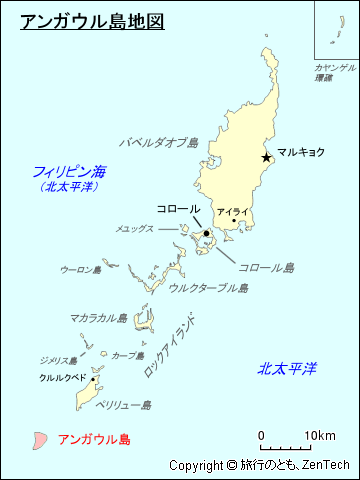 アンガウル島地図