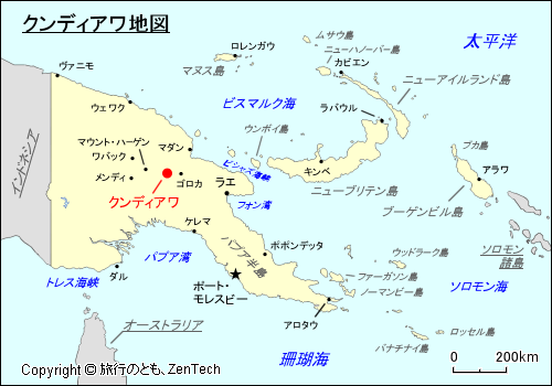 クンディアワ地図