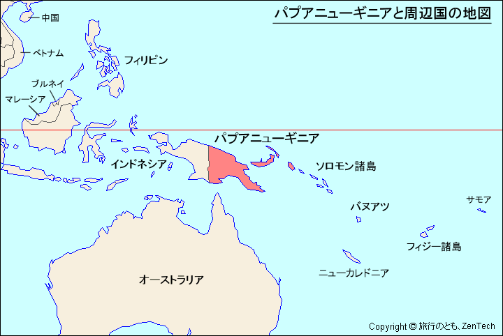 パプアニューギニアと周辺国の地図 旅行のとも Zentech パプアニューギニアと周辺国の地図 旅行のとも Zentech