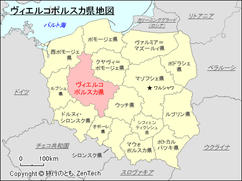 ヴィエルコポルスカ県地図