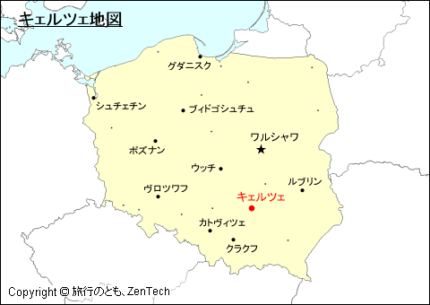 ポーランドにおけるキェルツェ地図