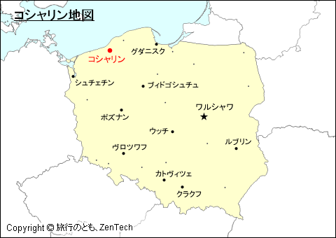 ポーランドにおけるコシャリン地図