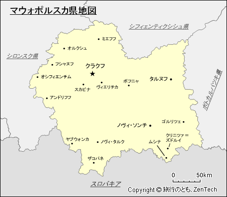 マウォポルスカ県地図