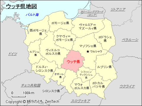 ウッチ県地図