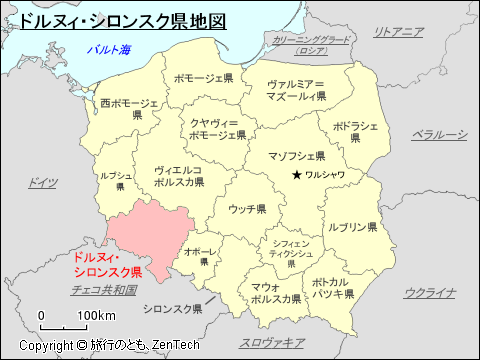 ドルヌィ・シロンスク県地図