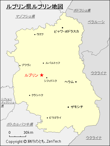 ルブリン県ルブリン地図