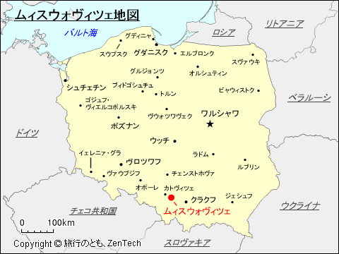 ムィスウォヴィツェ地図