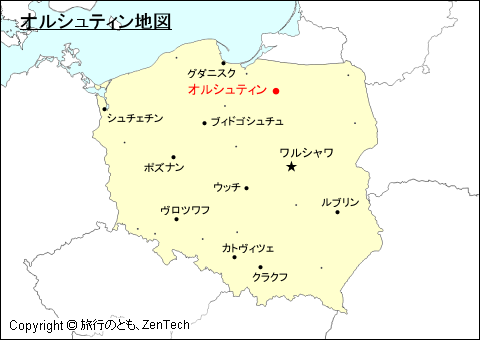 オルシュティン地図