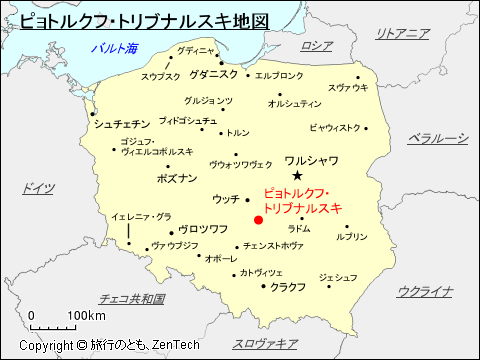 ピョトルクフ・トリブナルスキ地図