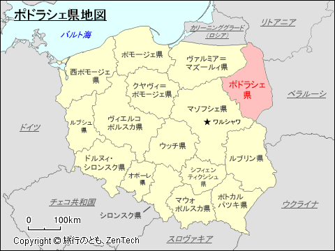 ポドラシェ県地図