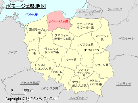 ポモージェ県地図