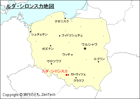 ポーランドにおけるルダ・シロンスカ地図