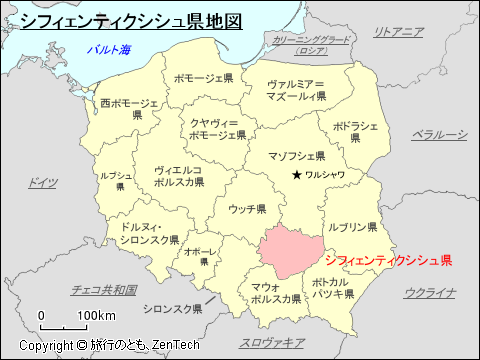シフィェンティクシシュ県地図