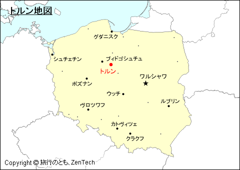 ポーランドにおけるトルン地図