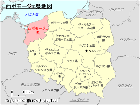 西ポモージェ県地図