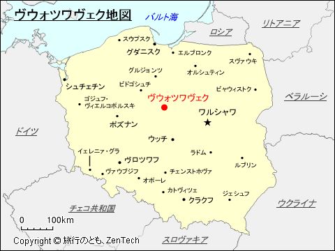 ヴウォツワヴェク地図
