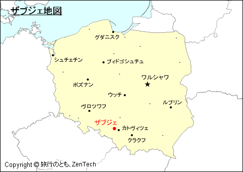 ポーランドにおけるザブジェ地図