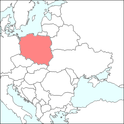 東ヨーロッパにおけるポーランド地図