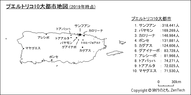 プエルトリコ10大都市地図