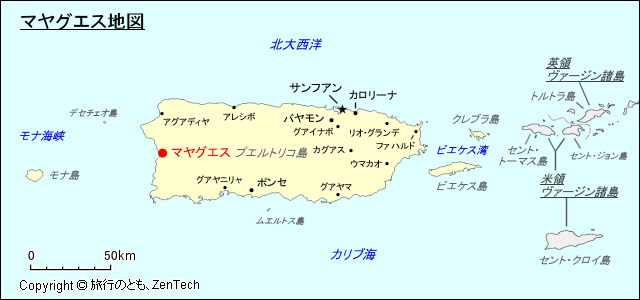 マヤグエス地図