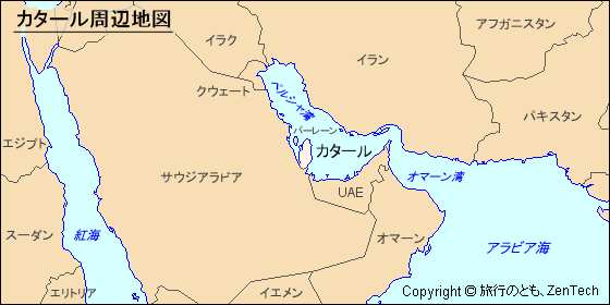 カタール周辺地図