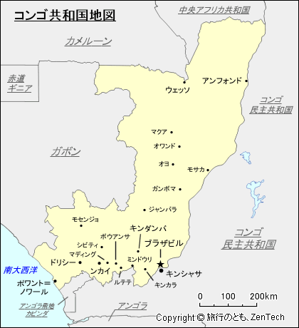 コンゴ共和国地図