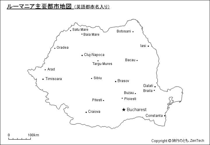 ルーマニア主要都市地図 英語都市名入り 旅行のとも Zentech ルーマニア主要都市地図 英語都市名入り 旅行のとも Zentech