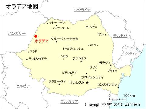 オラデア地図
