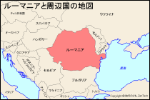 ルーマニアと周辺国の地図