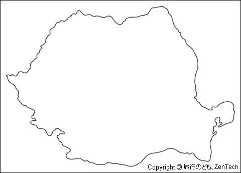 ルーマニア白地図（中サイズ）