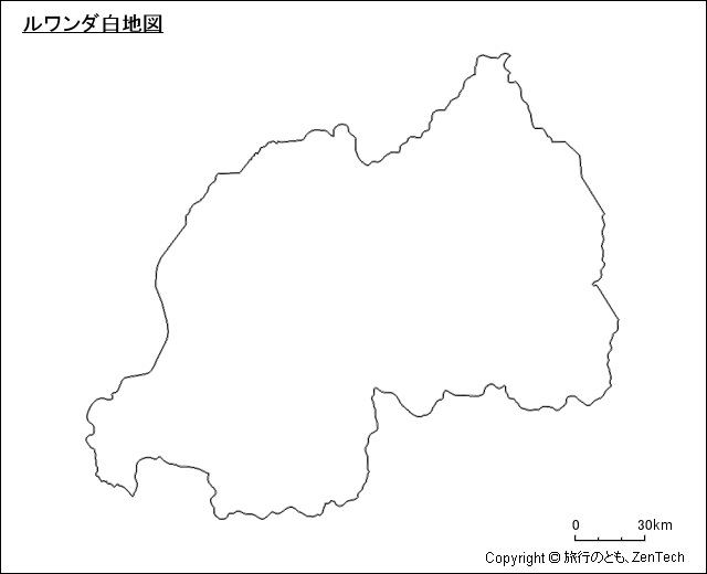 ルワンダ白地図