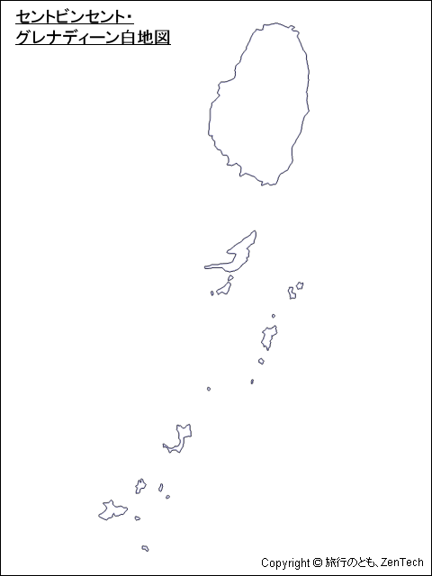 セントビンセント・グレナディーン白地図
