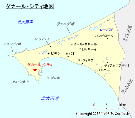 ダカール州ダカール・シティ地図