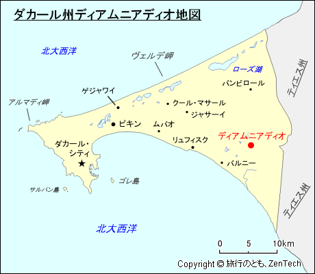 ダカール州ディアムニアディオ地図