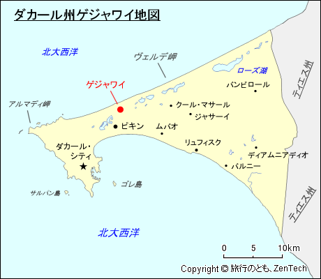 ダカール州ゲジャワイ地図