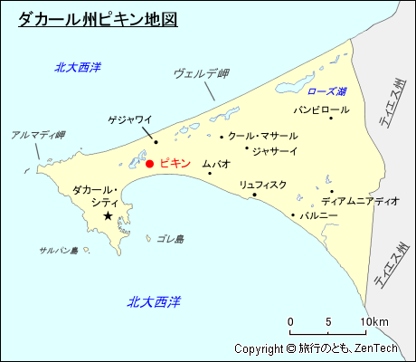 ダカール州ピキン地図