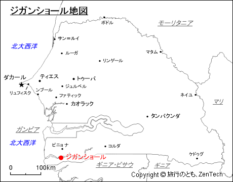 ジガンショール地図