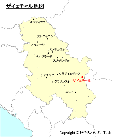 セルビアにおけるザイェチャル地図