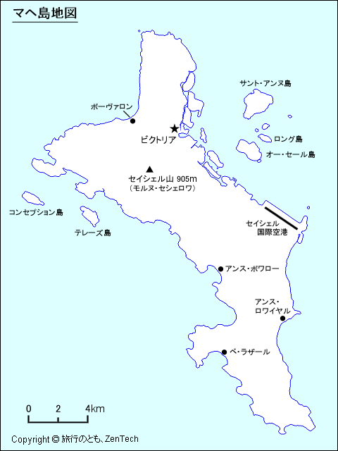 マヘ島地図