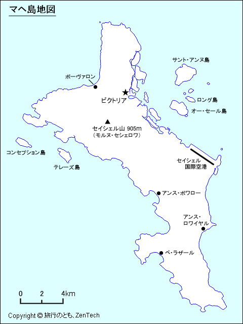 マヘ島地図 マヘ島地図