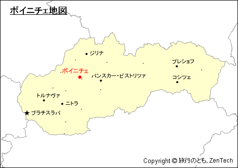 スロバキアにおけるボイニチェ地図