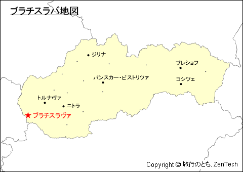 スロバキアにおけるブラチスラバ地図