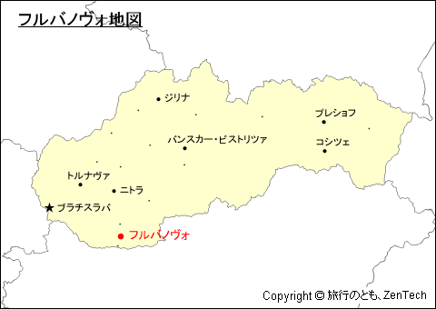 スロバキアにおけるフルバノヴォ地図