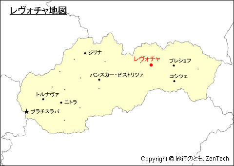 スロバキアにおけるレヴォチャ地図