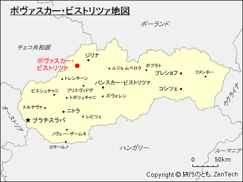 ポヴァスカー・ビストリツァ地図