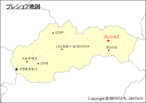 スロバキアにおけるプレショフ地図